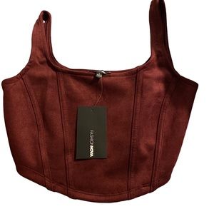 Fashion Nova size Small Suede burgundy top